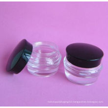 Glass Small Jars with Balck Lid for Cosmetics